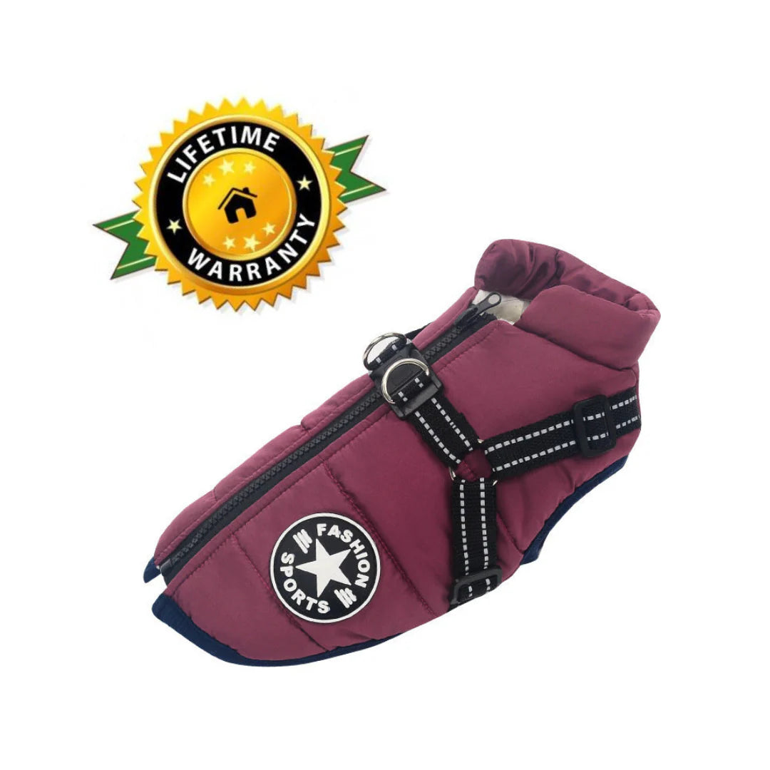 FurryKing™ Waterproof Winter Jacket with Built-in Harness