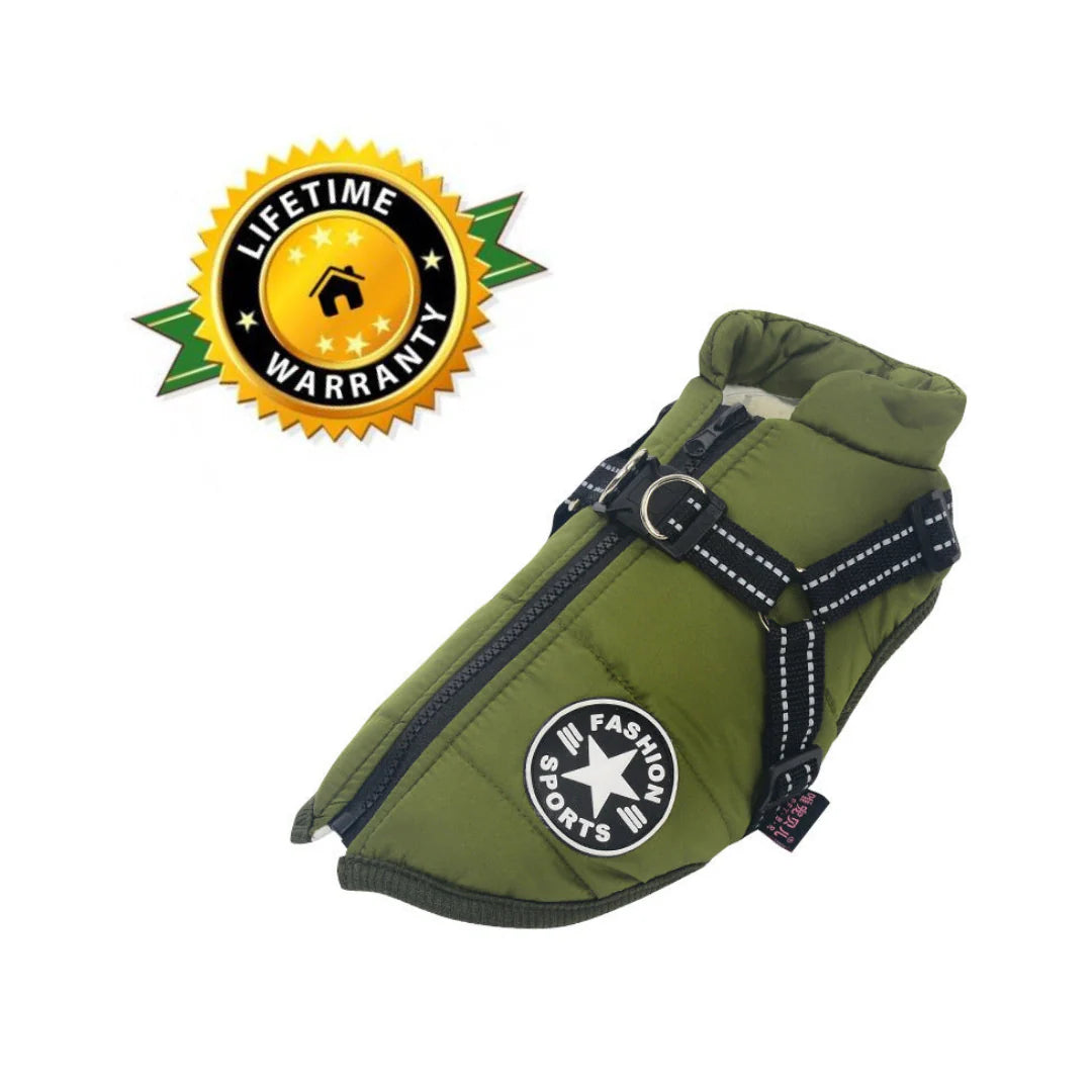 FurryKing™ Waterproof Winter Jacket with Built-in Harness