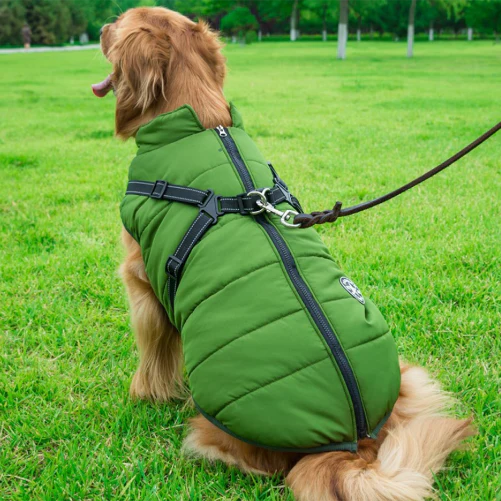 FurryKing™ Waterproof Winter Jacket with Built-in Harness