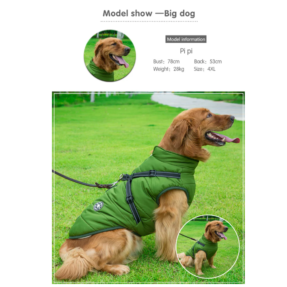 FurryKing™ Waterproof Winter Jacket with Built-in Harness