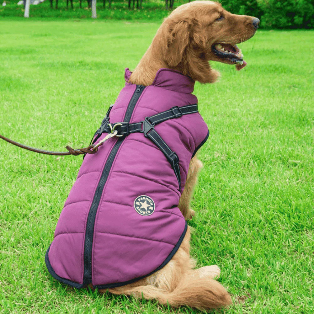 FurryKing™ Waterproof Winter Jacket with Built-in Harness